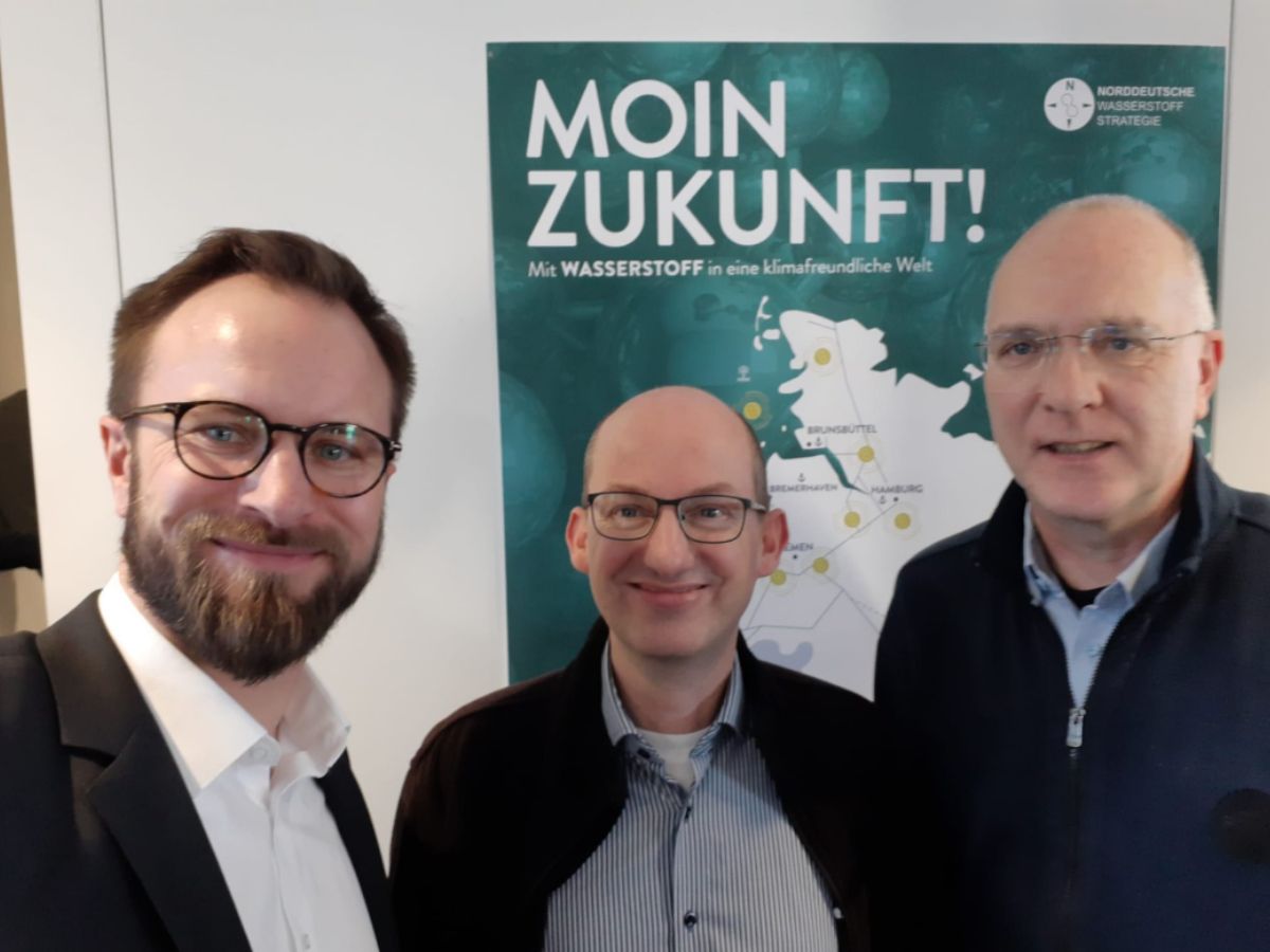 Martin Bostelmann, Martin Wilkening und Martin Hellwig beim Jahrestreffen der Norddeutschen Wasserstoffkonferenz