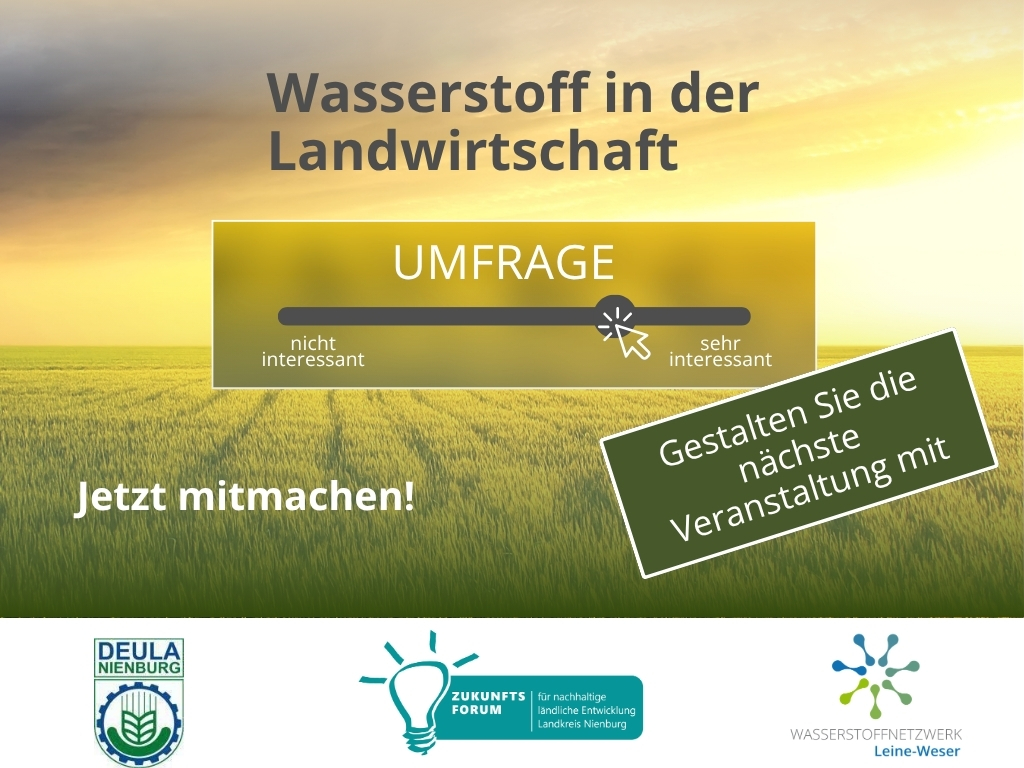Titelbild zur Umfrage Wasserstoff in der Landwirtschaft
